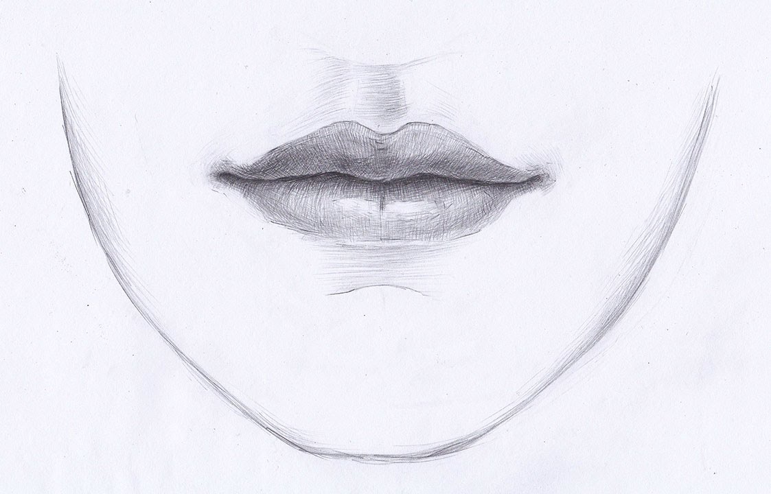 как нарисовать губы карандашом