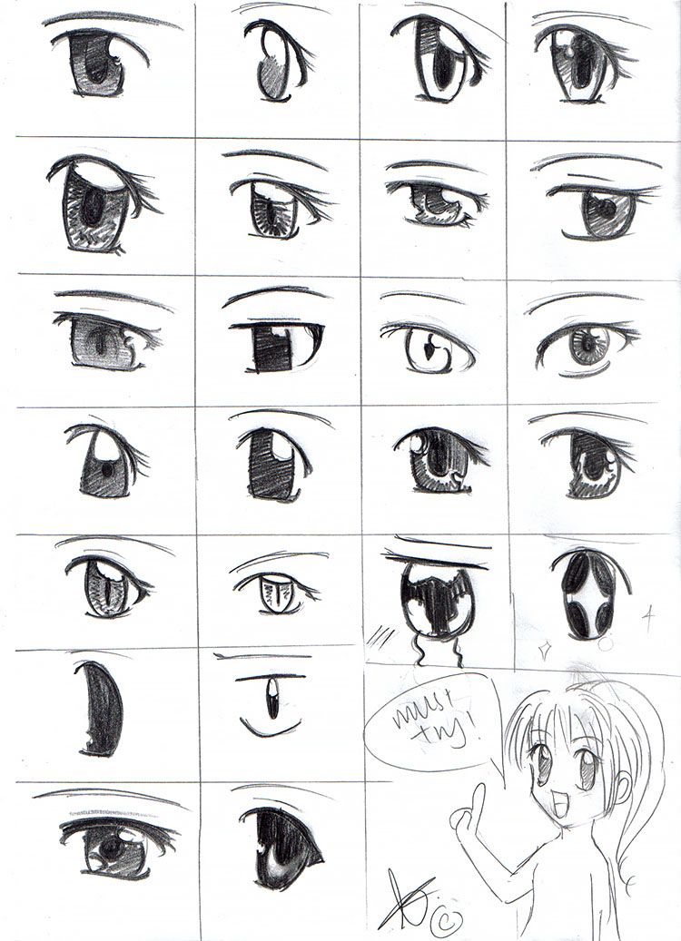 нарисовать глаза аниме