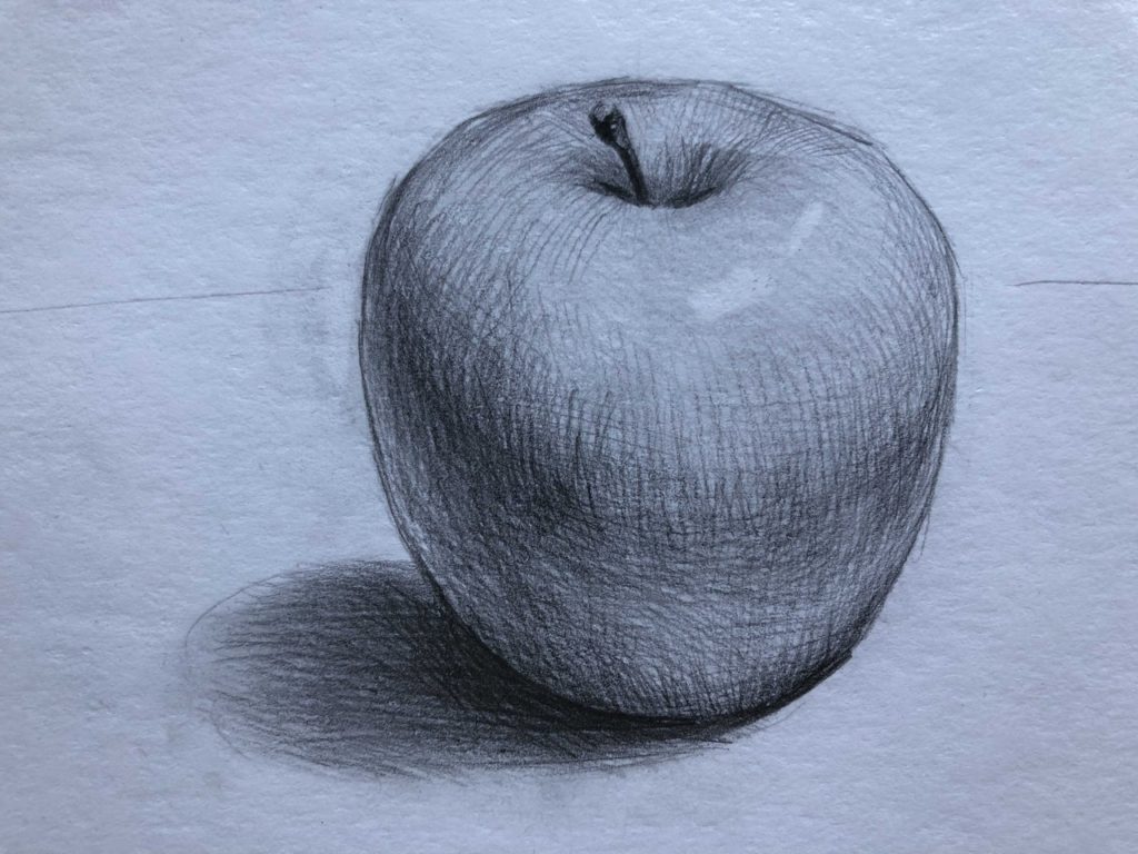 как нарисовать яблоко карандашом поэтапно