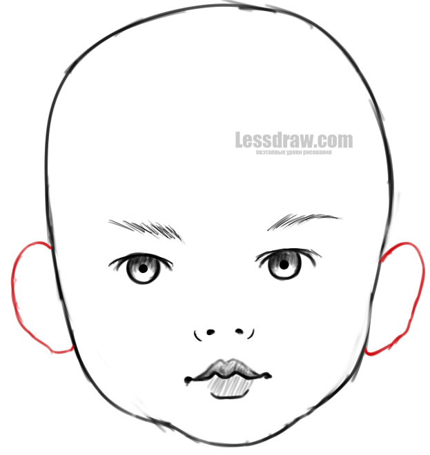 Как нарисовать лицо ребенка карандашом