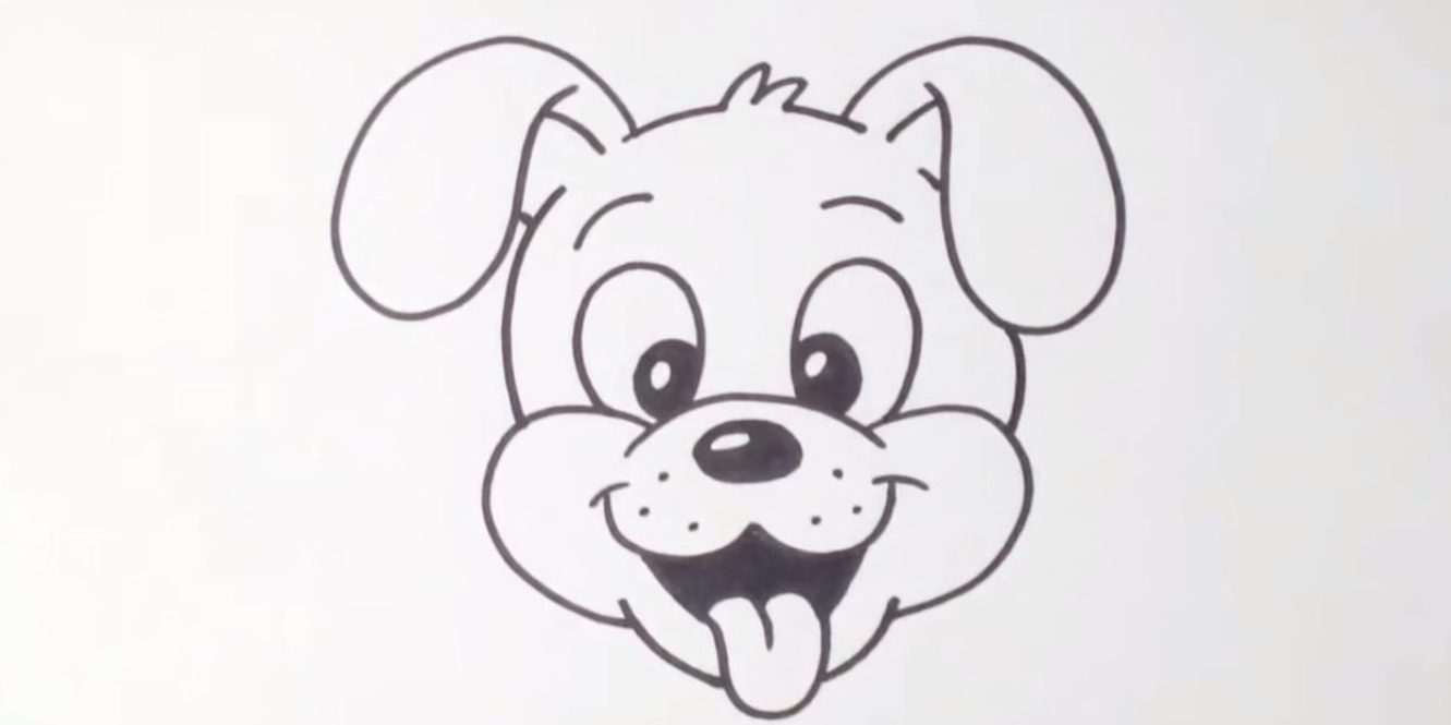 Как нарисовать собаку с языком