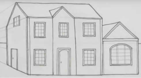 Как нарисовать многоэтажный дом пошагово