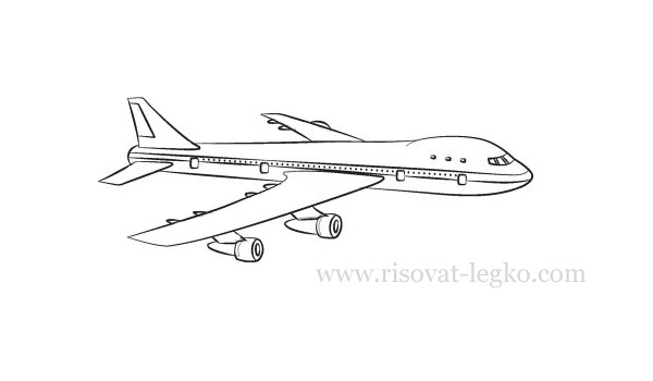 Рисунок самолета карандашом для детей